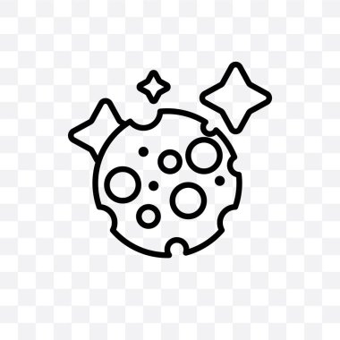 Ay vektör lineer simge üzerinde şeffaf arka plan izole, Moon saydamlık kavramı web için kullanılan ve mobil olabilir