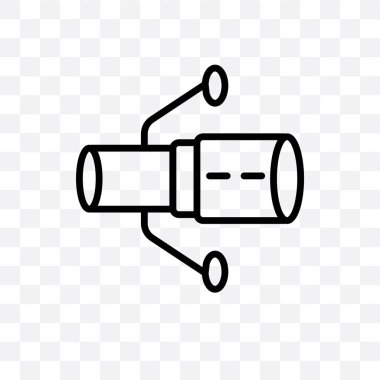 Hubble Uzay teleskop vektör lineer simgesi üzerinde şeffaf arka plan izole, Hubble Uzay Teleskobu saydamlık kavramı web ve mobil için kullanılabilir