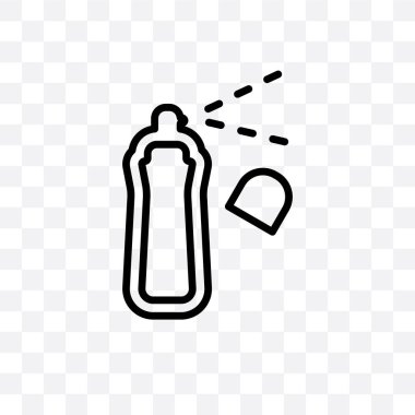 Saydam arka plan üzerinde izole deodorant vektör lineer simge Deodorant saydamlık kavramı web için kullanılan ve mobil olabilir