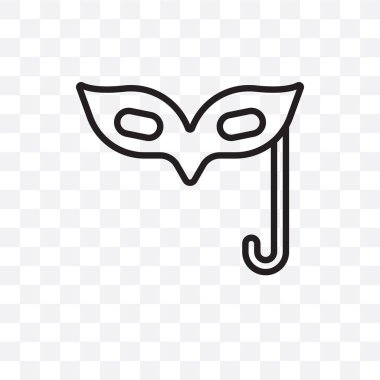 Saydam arka plan üzerinde izole göz maskesi vektör lineer simgesi, web için kullanılan ve mobil göz maskesi saydamlık kavramı olabilir