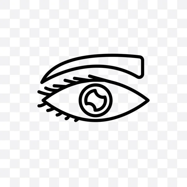 Auge Mit Wimpern Vektor Lineares Symbol Auf Transparentem Hintergrund Isoliert — Stockvektor