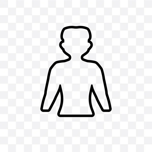 人間の体立っている黒ベクトル透明な背景に分離線形のアイコン 人体立っている黒透明性の概念を使用して Web や携帯電話 — ストックベクタ