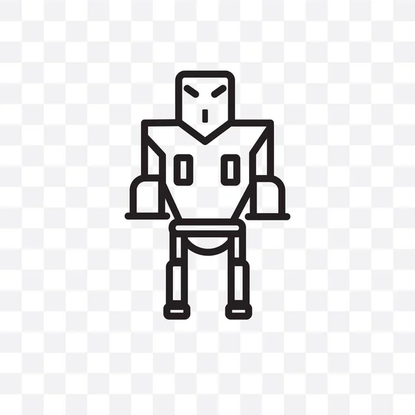 Katonai Robot Gép Vektor Lineáris Ikon Elszigetelt Átlátszó Háttér Katonai — Stock Vector