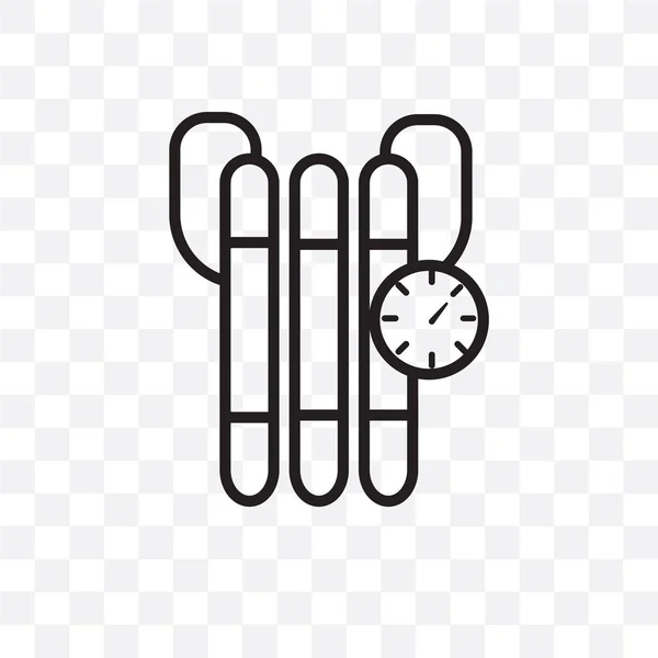 Time Bomb Med Clock Vektor Lineær Ikon Isoleret Gennemsigtig Baggrund – Stock-vektor