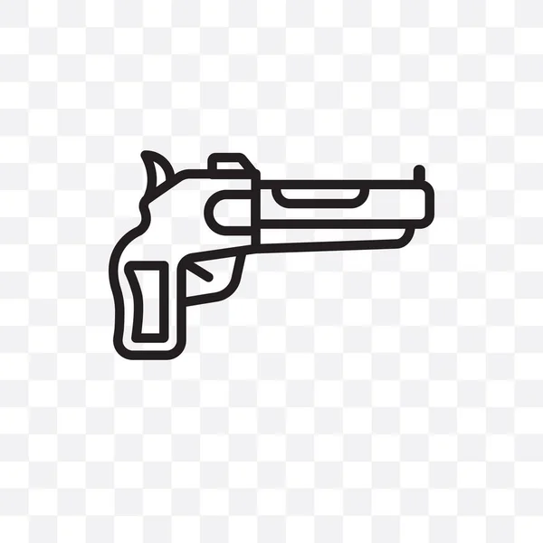Icona Lineare Vettoriale Pistola Isolata Sfondo Trasparente Concetto Trasparenza Pistola — Vettoriale Stock