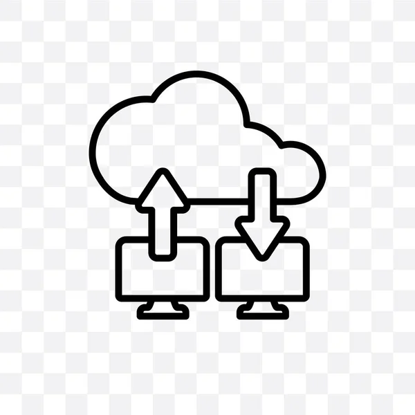 Cloud computing vector linear icon isolated on transparent background, Cloud computing transparency concept can be used for web and mobile