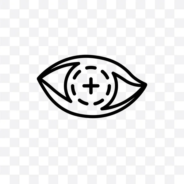 Bionic Contactlens Vector Lineaire Pictogram Geïsoleerd Transparante Achtergrond Bionic Contact — Stockvector