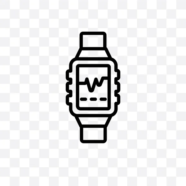 Smartwatch Vektor Lineární Ikonu Izolované Průhledné Pozadí Koncept Transparentnosti Smartwatch — Stockový vektor