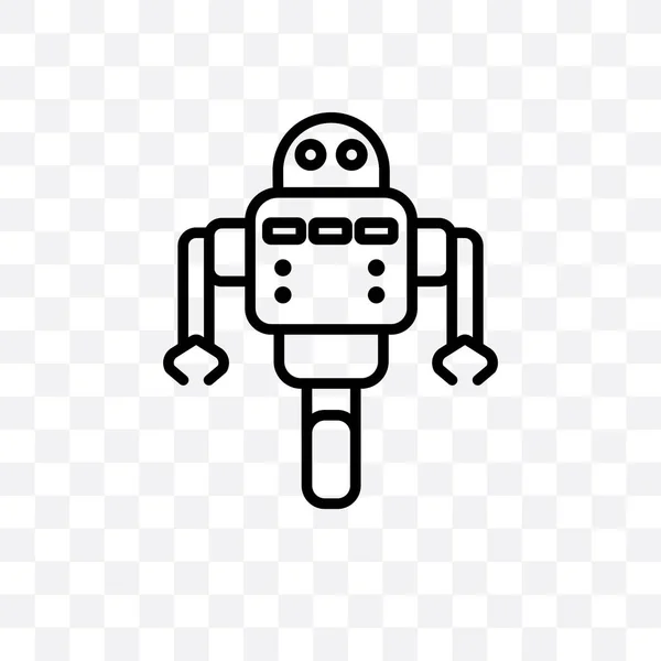 Robot Asistente Vector Lineal Icono Aislado Sobre Fondo Transparente Robot — Vector de stock