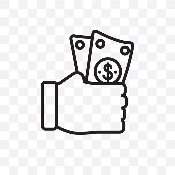Icono Lineal Vector Salarial Aislado Sobre Fondo Transparente Concepto Transparencia — Vector de stock