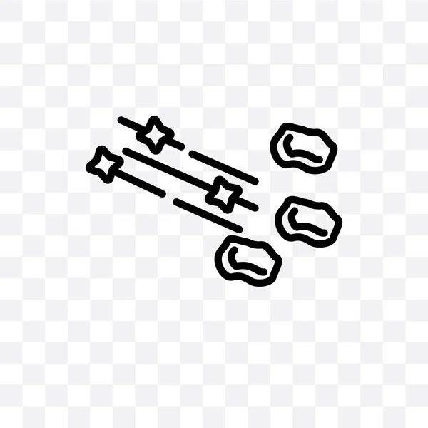 Meteorenzwerm Vector Lineaire Pictogram Geïsoleerd Transparante Achtergrond Meteorenregen Transparantie Concept — Stockvector