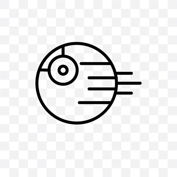 Death Star Vector Linear Icon Isolated Transparent Background Death Star — Stock Vector