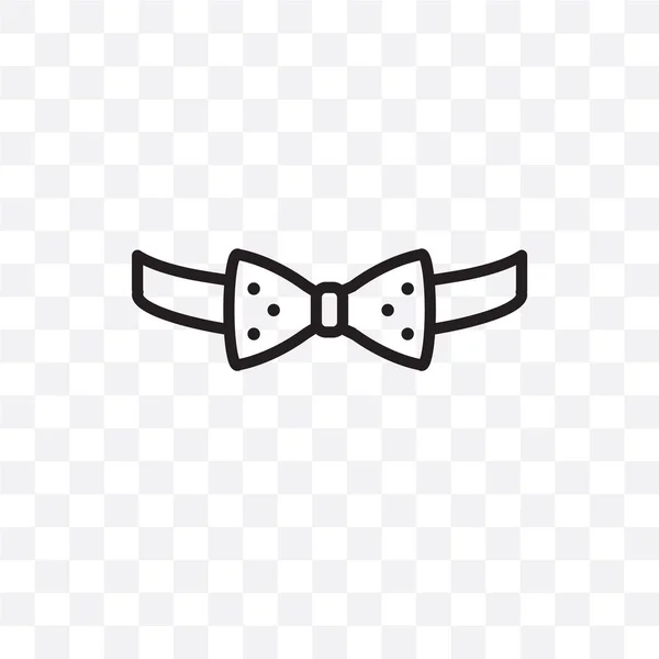 Bow Tie Vector Linear Icon Isolated Transparent Background Bow Tie — Stock Vector