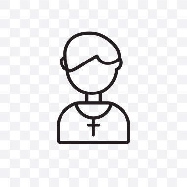 Papaz vektör lineer simgesini şeffaf arka plan üzerinde papaz saydamlık kavramı izole web ve mobil için kullanılabilir