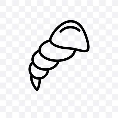 Kabuklu deniz hayvanı kabuğu vektör lineer simgesi üzerinde şeffaf arka plan izole, kabuklu deniz hayvanı kabuğu saydamlık kavramı web ve mobil için kullanılabilir