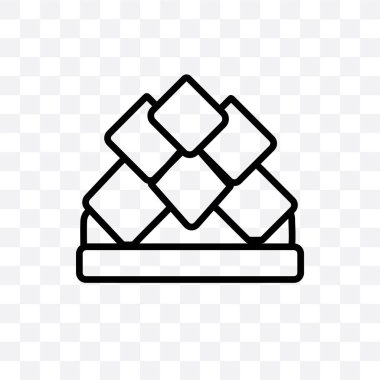 Lotus temple vektör lineer simgesi üzerinde şeffaf arka plan izole, Lotus temple saydamlık kavramı web ve mobil için kullanılabilir