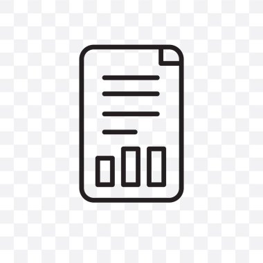 Bar istatistikleri şeffaf arka plan üzerinde izole doğrusal simge vektör, Bar istatistikleri saydamlık kavramı web ve mobil için kullanılabilir