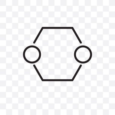 Altıgen bağlantıları şeffaf arka plan üzerinde izole doğrusal simge vektör, altıgen bağlantıları saydamlık kavramı web ve mobil için kullanılabilir