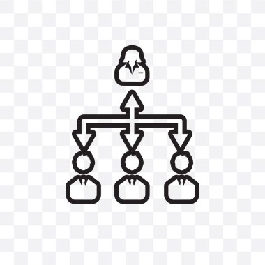 Hiyerarşi vektör lineer simgesi üzerinde şeffaf arka plan izole, hiyerarşi saydamlık kavramı web ve mobil için kullanılabilir