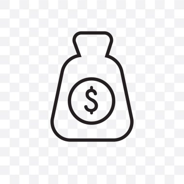 Para vektör lineer simgesi üzerinde şeffaf arka plan izole, para saydamlık kavramı web ve mobil için kullanılabilir