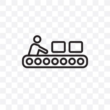 Üretim vektör lineer simgesi üzerinde şeffaf arka plan izole, üretim saydamlık kavramı web ve mobil için kullanılabilir