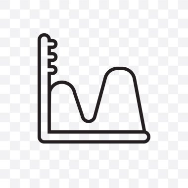 Saydam arka plan üzerinde izole dalga grafik vektör lineer simge, dalga grafik saydamlık kavramı web için kullanılan ve mobil olabilir