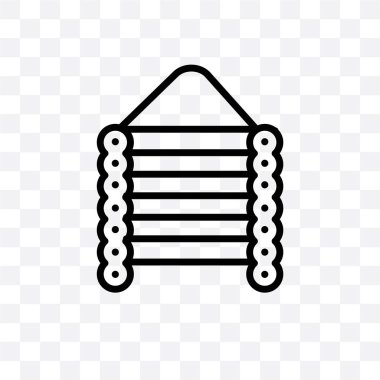 Noel kabin vektör lineer simgesini şeffaf arka plan, Noel izole kabin saydamlık kavramı-ebilmek var olmak kullanılmış için web ve mobil