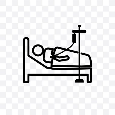 Hastaneye yatış vektör lineer simgesi üzerinde şeffaf arka plan izole, hastaneye yatış saydamlık kavramı web ve mobil için kullanılabilir