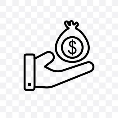 para sigortası vektör lineer simgesi üzerinde şeffaf arka plan izole, para sigorta saydamlık kavramı web ve mobil için kullanılabilir