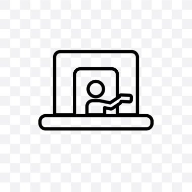 Saydam arka plan üzerinde izole bilet pencere vektör lineer simgesi, web için kullanılan ve Mobil Bilet pencere şeffaflık kavramı olabilir