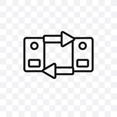 Vektör Lineer simgesi üzerinde şeffaf arka plan izole veri transferi, veri aktarımı saydamlık kavramı web ve mobil için kullanılabilir