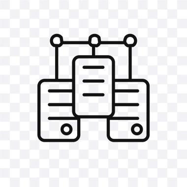 Vektör Lineer simgesi üzerinde şeffaf arka plan izole veri merkezi, veri merkezi saydamlık kavramı web ve mobil için kullanılabilir