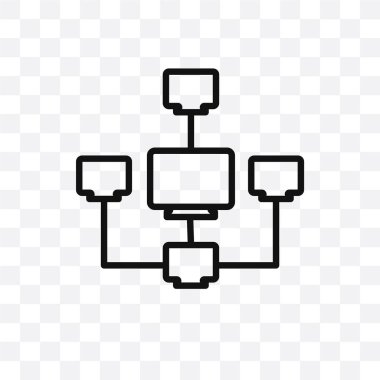 Yerel ağ vektör lineer simgesini şeffaf arka plan üzerinde izole, yerel ağ saydamlık kavramı web için kullanılan ve mobil olabilir