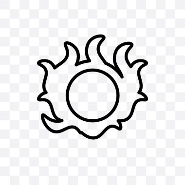 Ateş çemberi vektör lineer simgesi üzerinde şeffaf arka plan izole, yangın şeffaflık kavramının web için kullanılan ve mobil olabilir halka