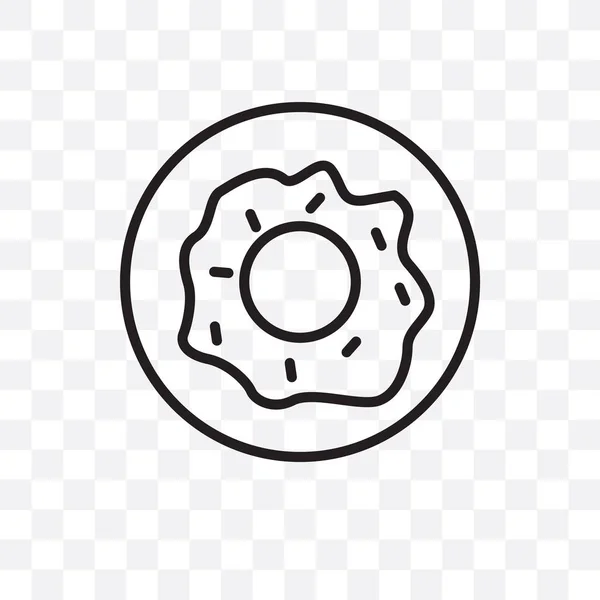 Donut Vektor Lineares Symbol Isoliert Auf Transparentem Hintergrund Donut Transparenzkonzept — Stockvektor