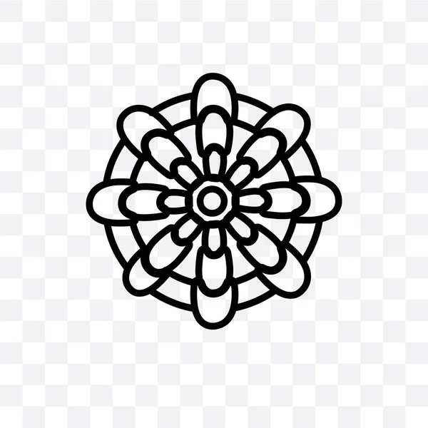 Mandala Векторная Линейная Иконка Изолированы Прозрачном Фоне Мандала Концепции Прозрачности — стоковый вектор