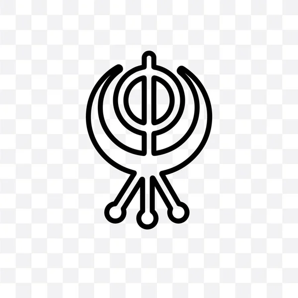 Sikhismen Vektor Linjär Ikonen Isolerad Transparent Bakgrund Sikhism Öppenhet Konceptet — Stock vektor