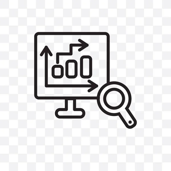 Base Datos Analizando Icono Lineal Vectorial Aislado Sobre Fondo Transparente — Archivo Imágenes Vectoriales