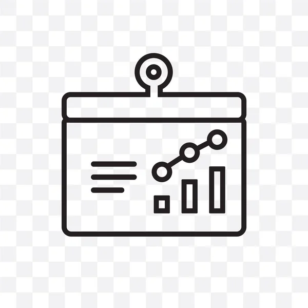 Balken Grafik Auf Bildschirm Vektor Lineares Symbol Isoliert Auf Transparentem — Stockvektor