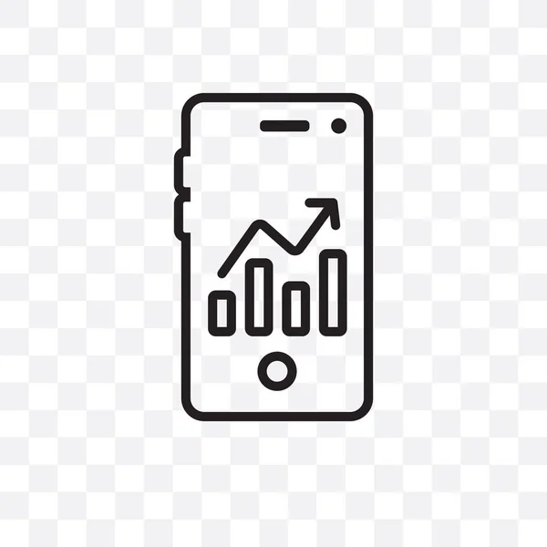 Mobile Analytics Vector Linear Icon Aislado Sobre Fondo Transparente Mobile — Vector de stock