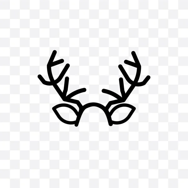 Antlers Vector Linear Icon Isolated Transparent Background Antlers Transparency Concept — Stock Vector