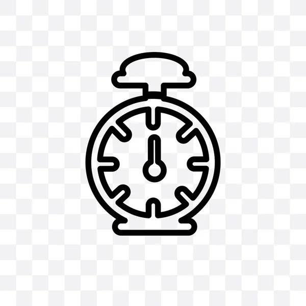 Alarm Clock Vector Linear Icon Isolated Transparent Background Alarm ...