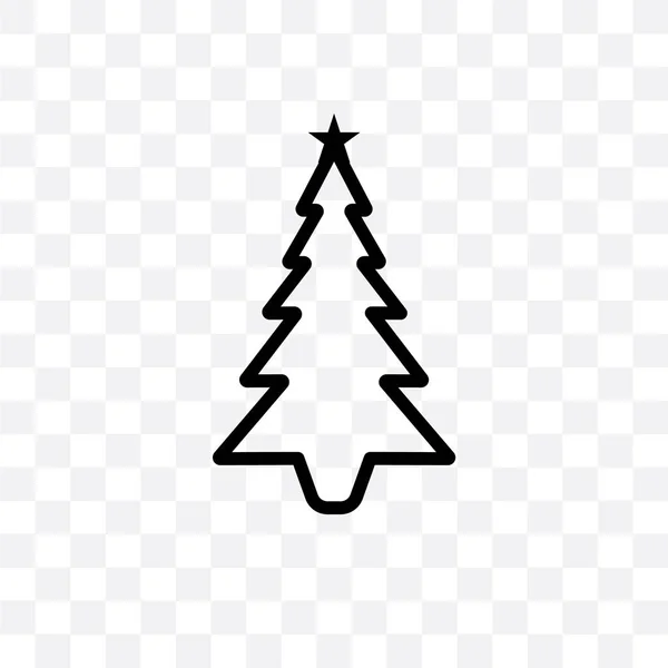 Weihnachtsbaum Vektor Lineares Symbol Isoliert Auf Transparentem Hintergrund Weihnachtsbaum Transparenz — Stockvektor