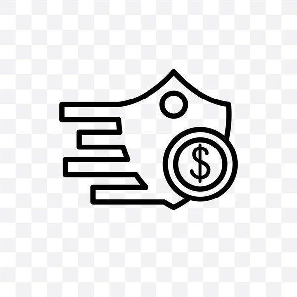 Страхование Щита Долларовым Векторным Значком Изолированным Прозрачном Фоне Страхование Щита — стоковый вектор