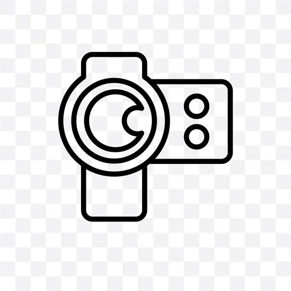 Cameralens Vector Lineaire Pictogram Geïsoleerd Transparante Achtergrond Camera Lensconcept Transparantie — Stockvector