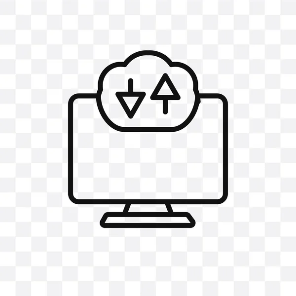Computación Nube Vector Lineal Icono Aislado Fondo Transparente Computación Nube — Vector de stock