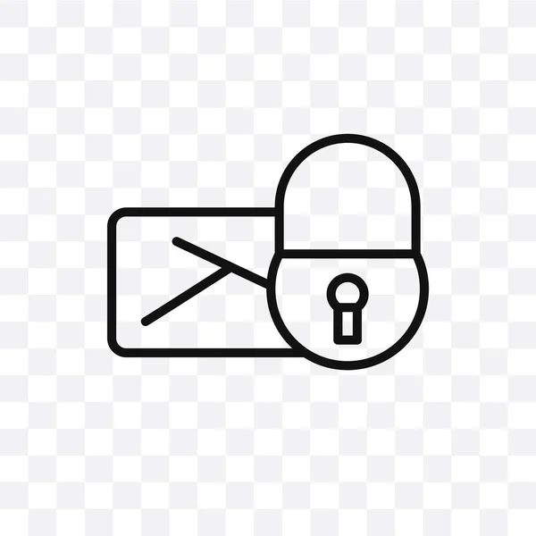 Mail Sicherheitsvektor Lineares Symbol Isoliert Auf Transparentem Hintergrund Mail Sicherheits — Stockvektor