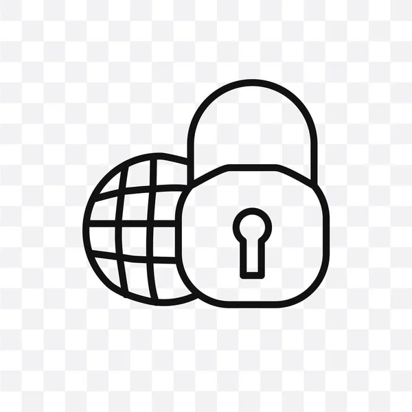 Internet Security Vector Linear Icon Isolated Transparent Background Internet Security — Stock Vector