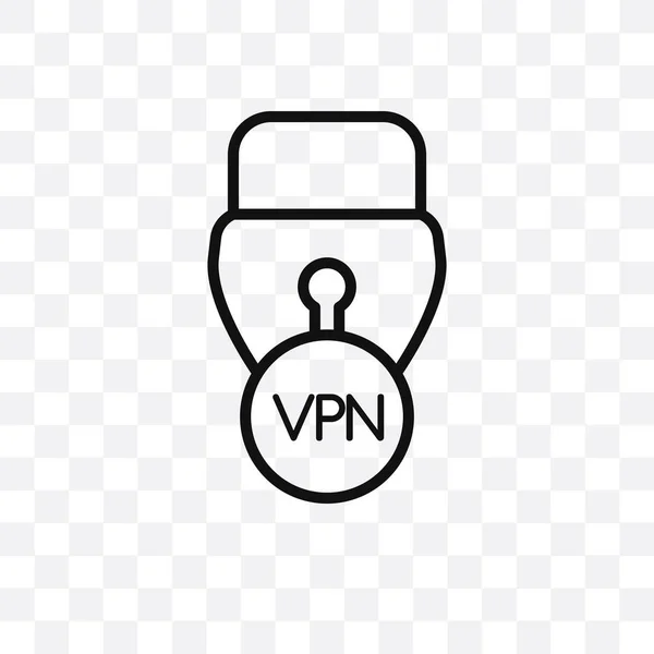 Virtual Private Netværk Vektor Lineær Ikon Isoleret Gennemsigtig Baggrund Virtual – Stock-vektor