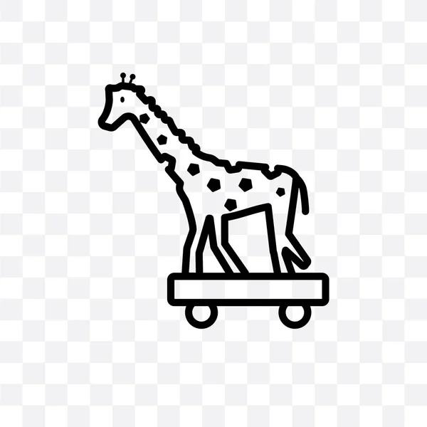 Cirque Girafe Vecteur Icône Linéaire Isolé Sur Fond Transparent Cirque — Image vectorielle